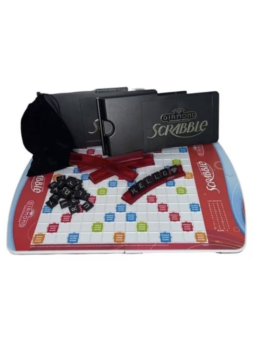 SCRABBLE DIAMOND ANNIVERSARY EDITION FOLDING TRAVEL CASE w/ Turntable